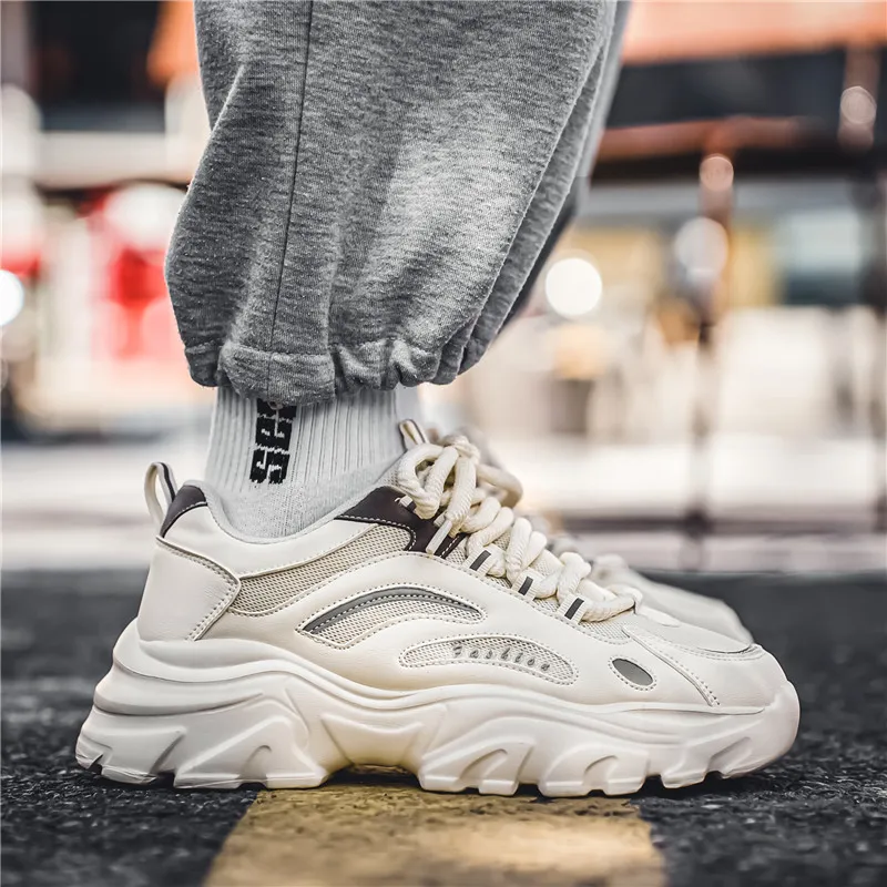 Wooden Rabbit Cushioning Anti-Slip Wear-Resistant Breathable Height Increasing Low-Top Chunky Sneakers Men's-6