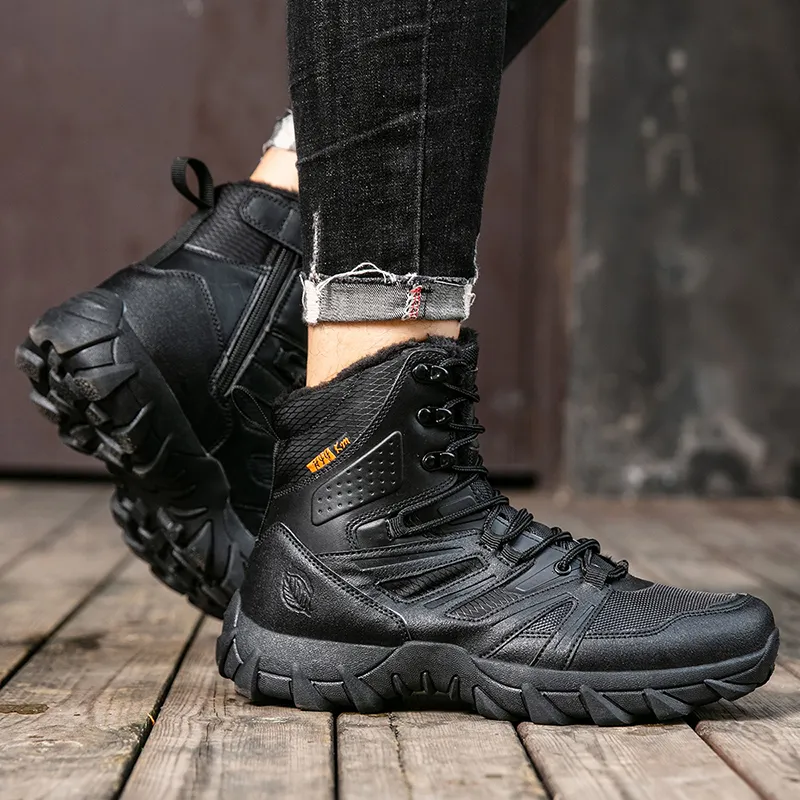 Wooden Rabbit Thermal Abrasion Resistant Cushioning Height Increasing Slip Resistant Short Outdoor Boots Men's-9