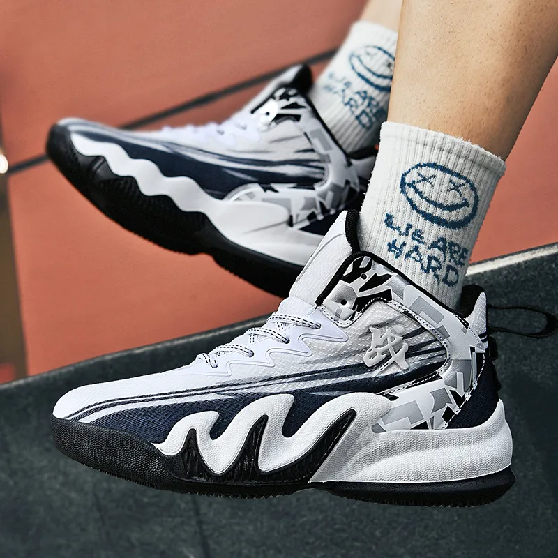 Wooden Rabbit Slip Resistant Mid Top Basketball Shoes Unisex-14