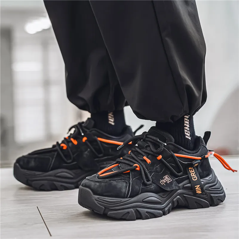 Wooden Rabbit Cushioned Slip-Resistant Waterproof And Breathable Height Increasing Low-Top Chunky Sneakers Men's-2