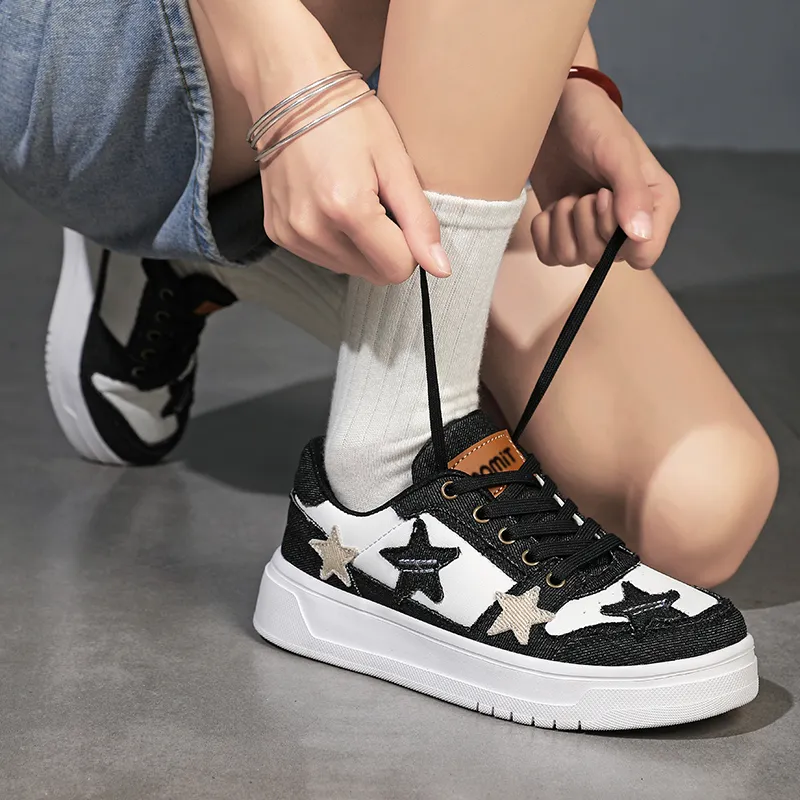 Wooden Rabbit Slip Resistant Cushioning Lightweight Height Increasing Low Top Skateboard Shoes Women's-25