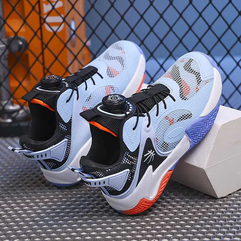 Wooden Rabbit Anti Slip Wear Resistant Breathable Lightweight Cushioning Children's Basketball Shoes Kids'-3