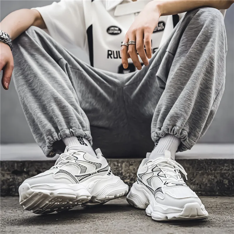 Wooden Rabbit Cushioning Anti-Slip Wear-Resistant Breathable Height Increasing Low-Top Chunky Sneakers Men's-7