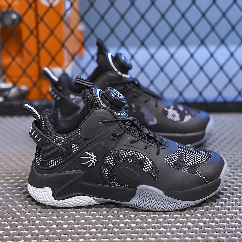 Wooden Rabbit Anti Slip Wear Resistant Breathable Lightweight Cushioning Children's Basketball Shoes Kids'-5