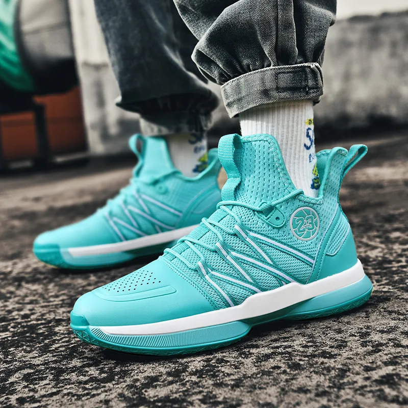 Wooden Rabbit Anti Slip Wear Resistant Mid Top Basketball Shoes Men's-18