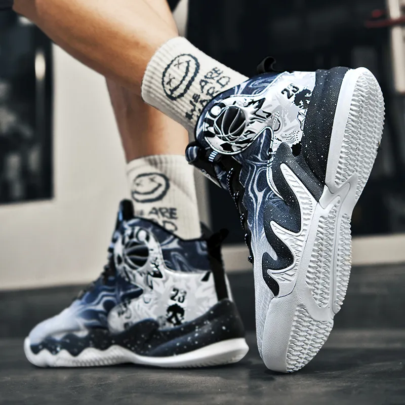 Wooden Rabbit Slip Resistant Mid Top Basketball Shoes Unisex-7