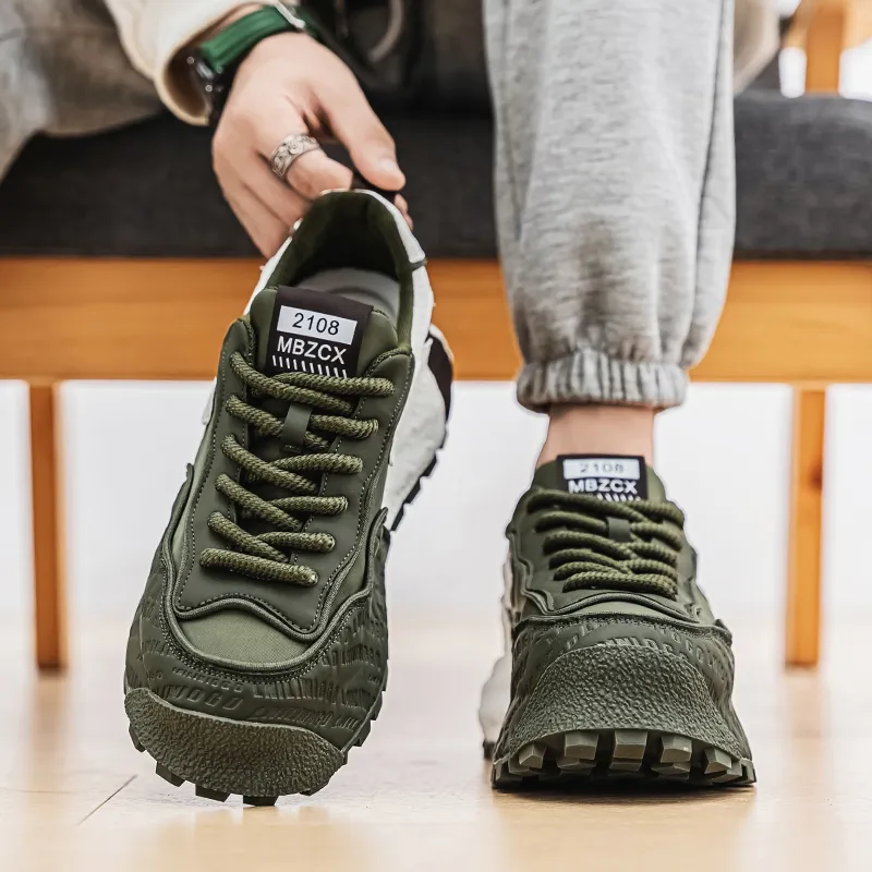 Wooden Rabbit Cushioning, Slip Resistant, Abrasion Resistant, Height Increasing Low Top Casual Shoes Men's-8