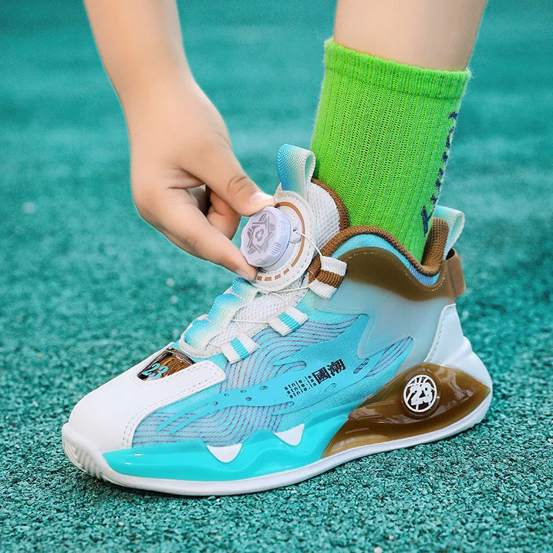 Wooden Rabbit Warm Anti Slip And Wear Resistant Lightweight Cushioning Low Top Children's Basketball Shoes Kids'-20