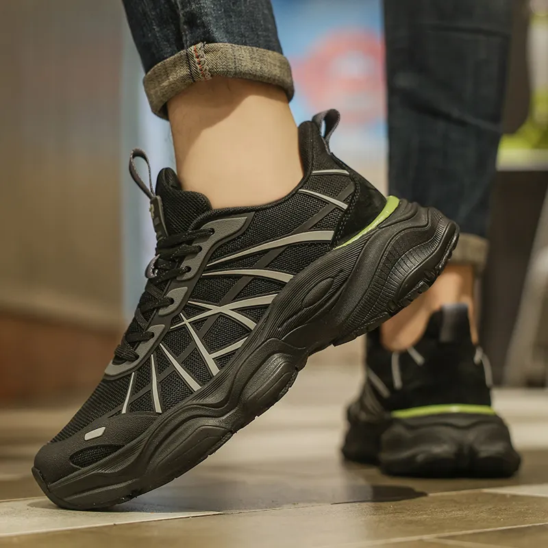 Wooden Rabbit Cushioning Anti Slip And Wear Resistant Height Increasing Low Top Chunky Sneakers Men's-4