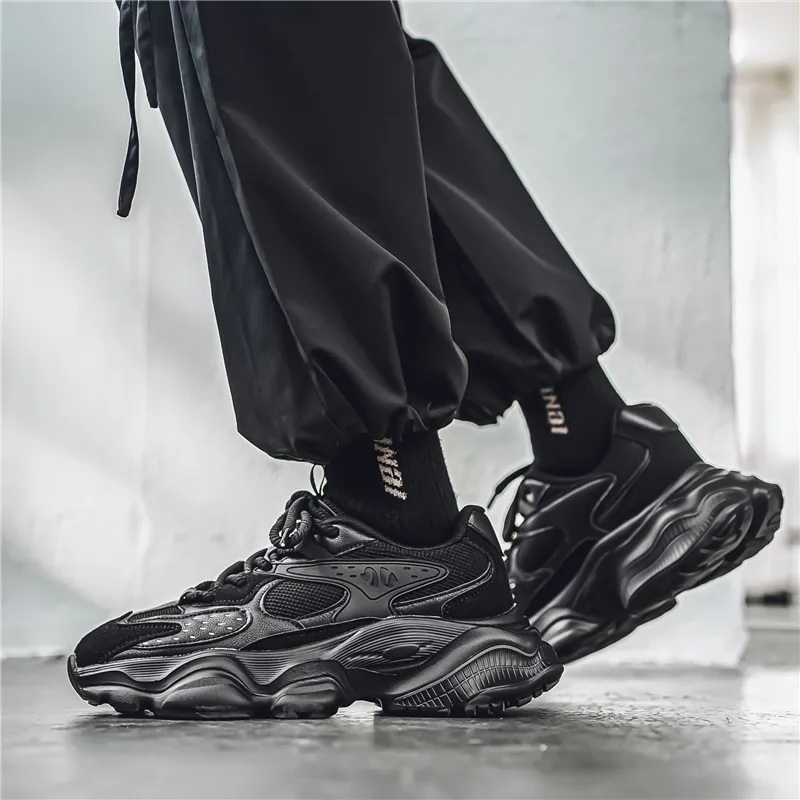 Wooden Rabbit Cushioning Anti-Slip Wear-Resistant Breathable Height Increasing Low-Top Chunky Sneakers Men's-4