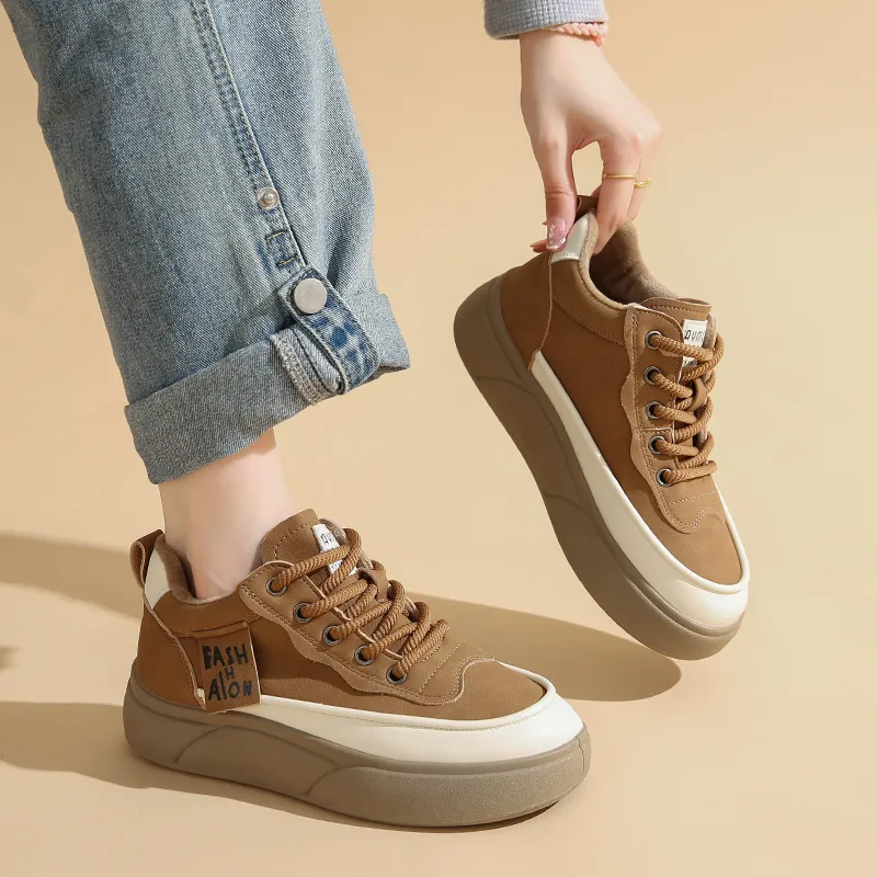 Wooden Rabbit Abrasion Resistant Thermal Mid Top Casual Shoes Women's-4