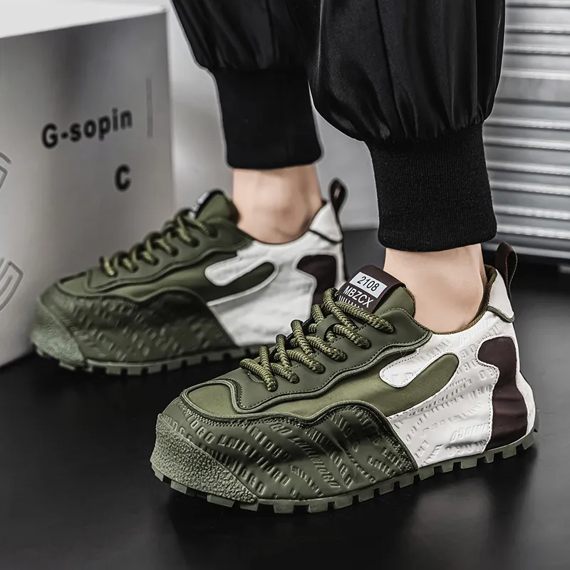 Wooden Rabbit Cushioning, Slip Resistant, Abrasion Resistant, Height Increasing Low Top Casual Shoes Men's-7