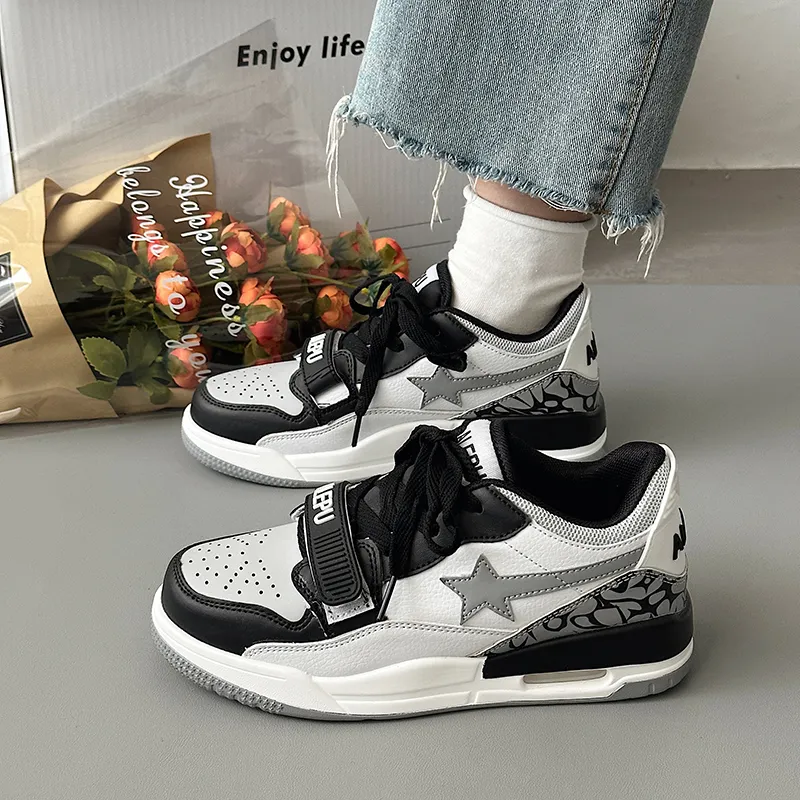 Wooden Rabbit Height Increasing Wear-Resistant Lightweight Breathable Slip-Resistant Low-Top Skateboard Shoes Unisex-11