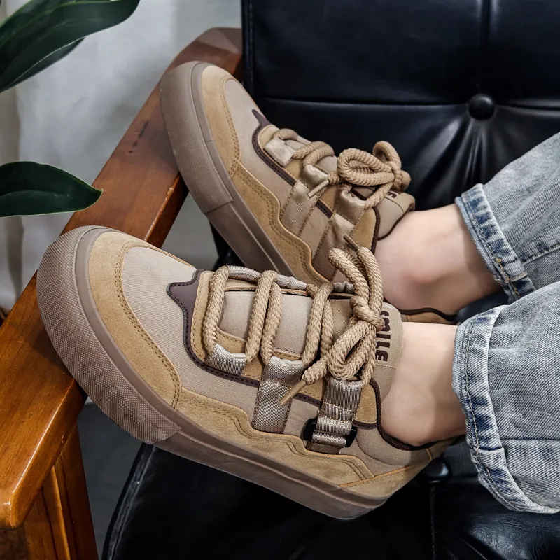 Wooden Rabbit Anti Slip Wear Resistant Low Top Canvas Shoes Men's-14
