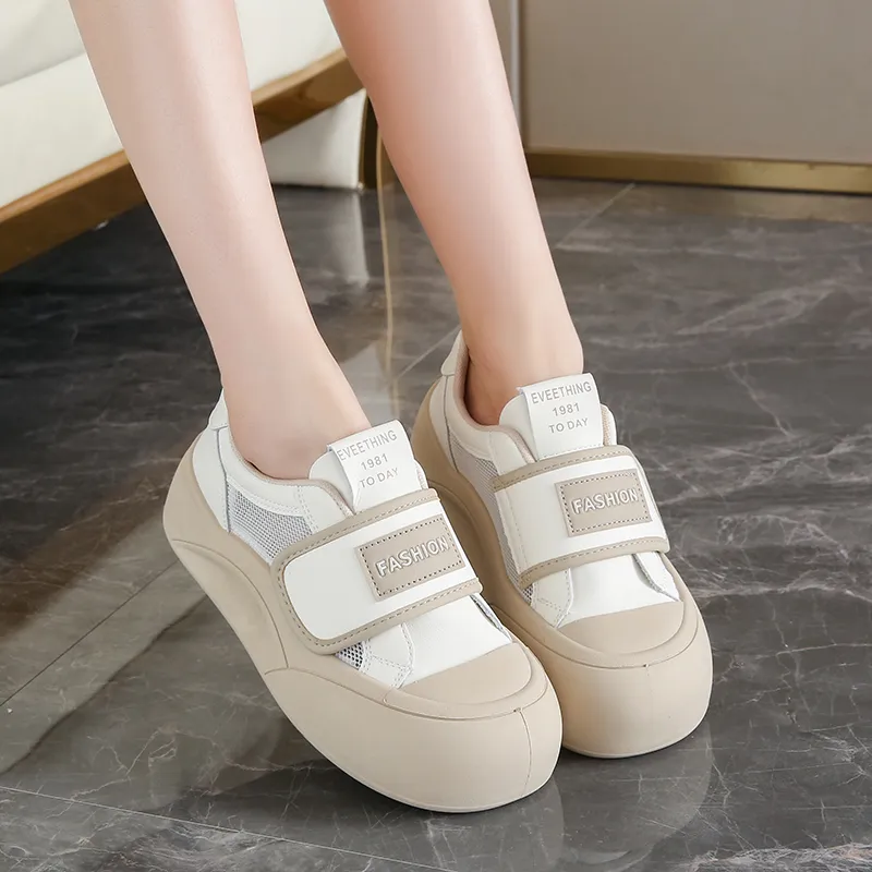 Wooden Rabbit Cushioning, Slip Resistant, Breathable, Lightweight, Height Increasing Low Top Casual Shoes Women's-7