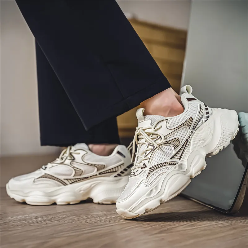 Wooden Rabbit Cushioning Anti-Slip Wear-Resistant Breathable Height Increasing Low-Top Chunky Sneakers Men's-13