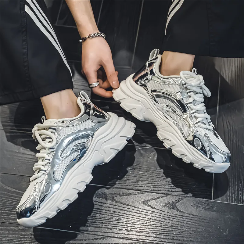 Wooden Rabbit Cushioning Anti-Slip Wear-Resistant Breathable Height Increasing Low-Top Chunky Sneakers Men's-11