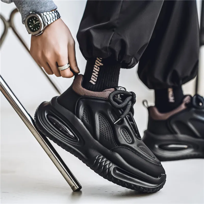 Wooden Rabbit Cushioning, Slip Resistant, Abrasion Resistant, Height Increasing Low Top Chunky Sneakers Men's-11