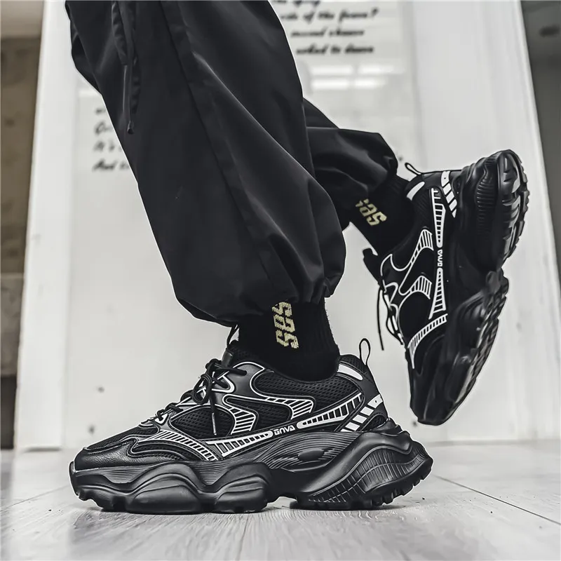 Wooden Rabbit Cushioning Anti-Slip Wear-Resistant Breathable Height Increasing Low-Top Chunky Sneakers Men's-4