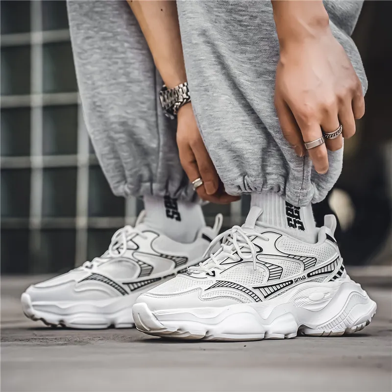 Wooden Rabbit Cushioning Anti-Slip Wear-Resistant Breathable Height Increasing Low-Top Chunky Sneakers Men's-6
