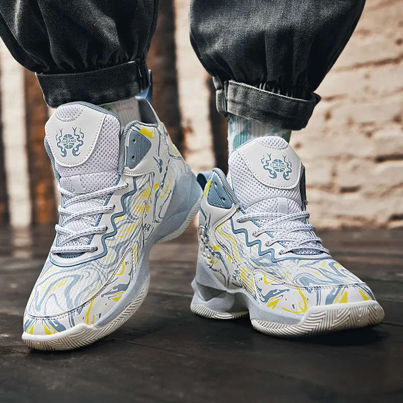 Wooden Rabbit Anti Slip Wear Resistant High Top Basketball Shoes Unisex-4