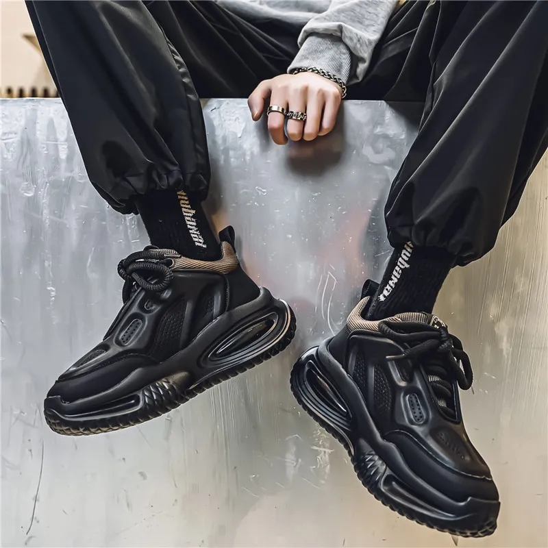 Wooden Rabbit Cushioning, Slip Resistant, Abrasion Resistant, Height Increasing Low Top Chunky Sneakers Men's-12