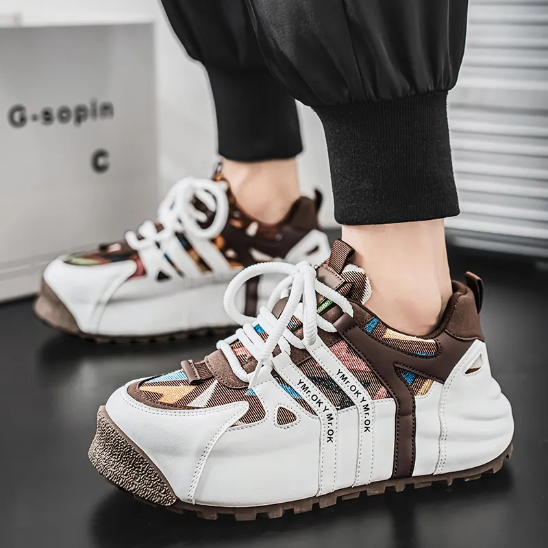 Wooden Rabbit Cushioning, Slip Resistant, Abrasion Resistant, Height Increasing Low Top Casual Shoes Men's-12