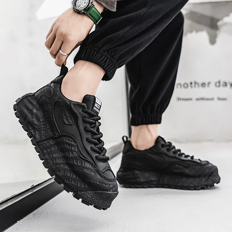 Wooden Rabbit Cushioning, Slip Resistant, Abrasion Resistant, Height Increasing Low Top Casual Shoes Men's-14