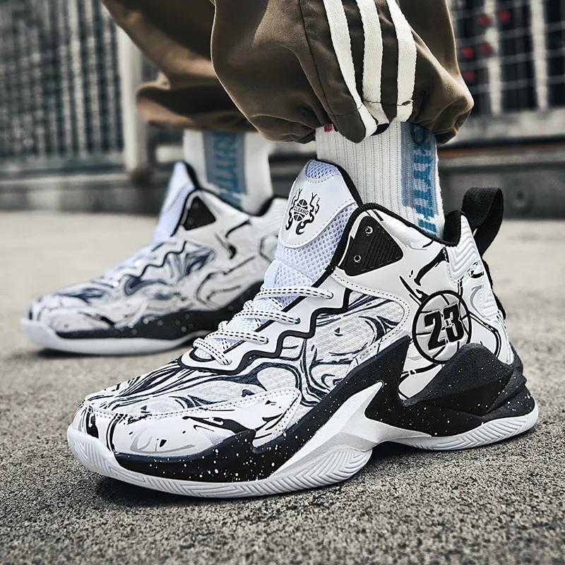 Wooden Rabbit Anti Slip Wear Resistant High Top Basketball Shoes Unisex-7