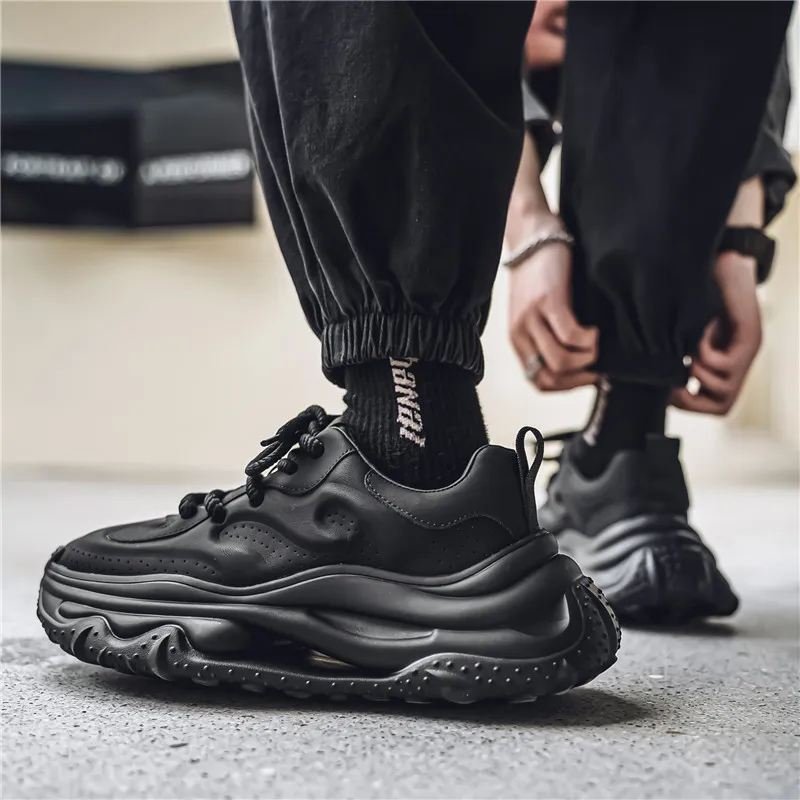 Wooden Rabbit Cushioning, Slip Resistant, Abrasion Resistant, Height Increasing Low Top Chunky Sneakers Men's-12