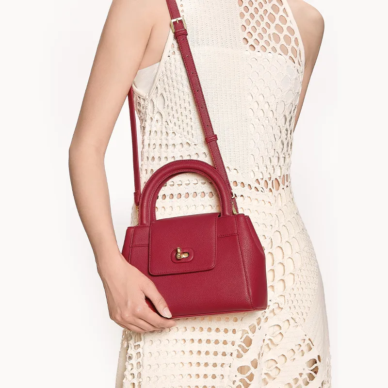 JONBAG Synthetic Leather Spring Bag Shoulder Bag, Crossbody Bag, Handbag Trumpets Women's Red-4