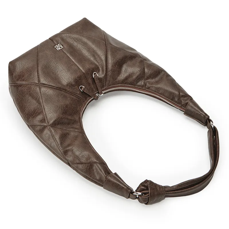 JONBAG Synthetic Leather Crossbody Bag, Shoulder Bag Women's Black/Polished Brown-2