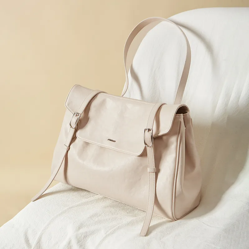 JONBAG PU Tote Versatile Commute Shoulder Bag Large Size Women's Polished Brown-13