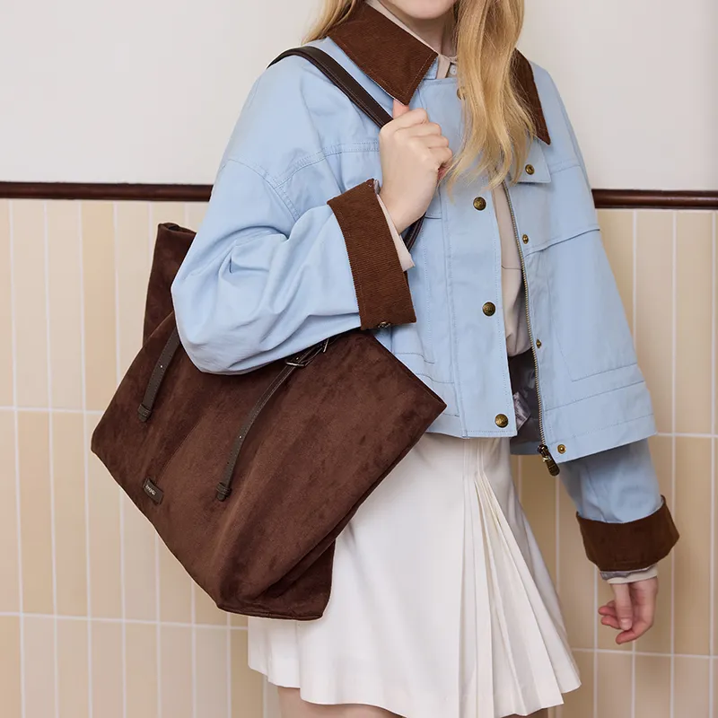 JONBAG Synthetic Leather Tote Shopping Bag Crossbody Bag Shoulder Bag Large Size Women's Black/Burgundy Brown-12