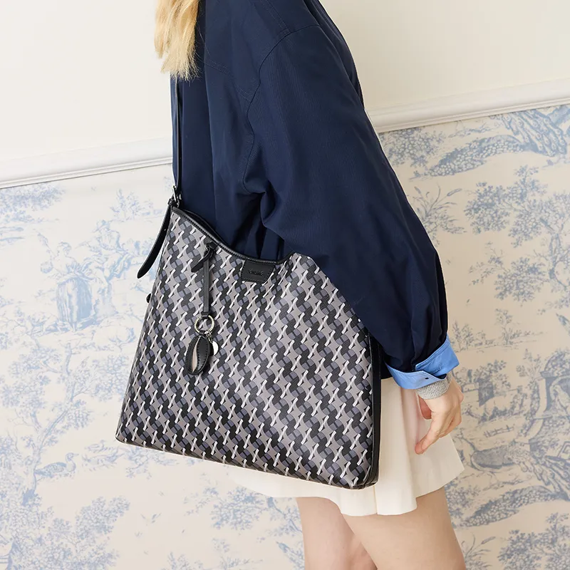 JONBAG PVC Casual Commute Minimalist Style Premium Versatile Shoulder Bag Women's Black-2