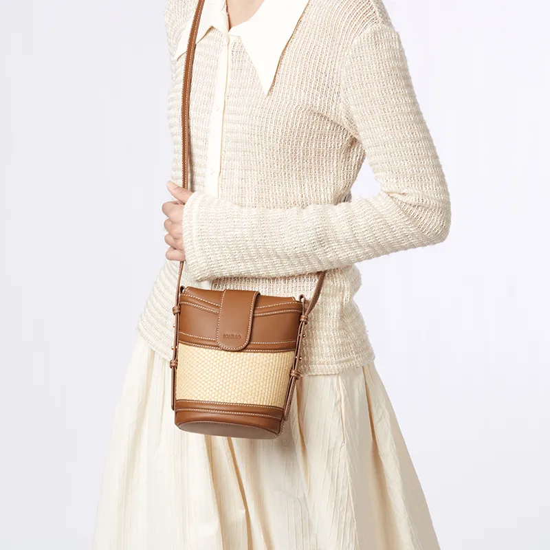 JONBAG Synthetic Leather Bucket Bag Shoulder Bag, Crossbody Bag, Handbag Regular Women's Honey Brown-3