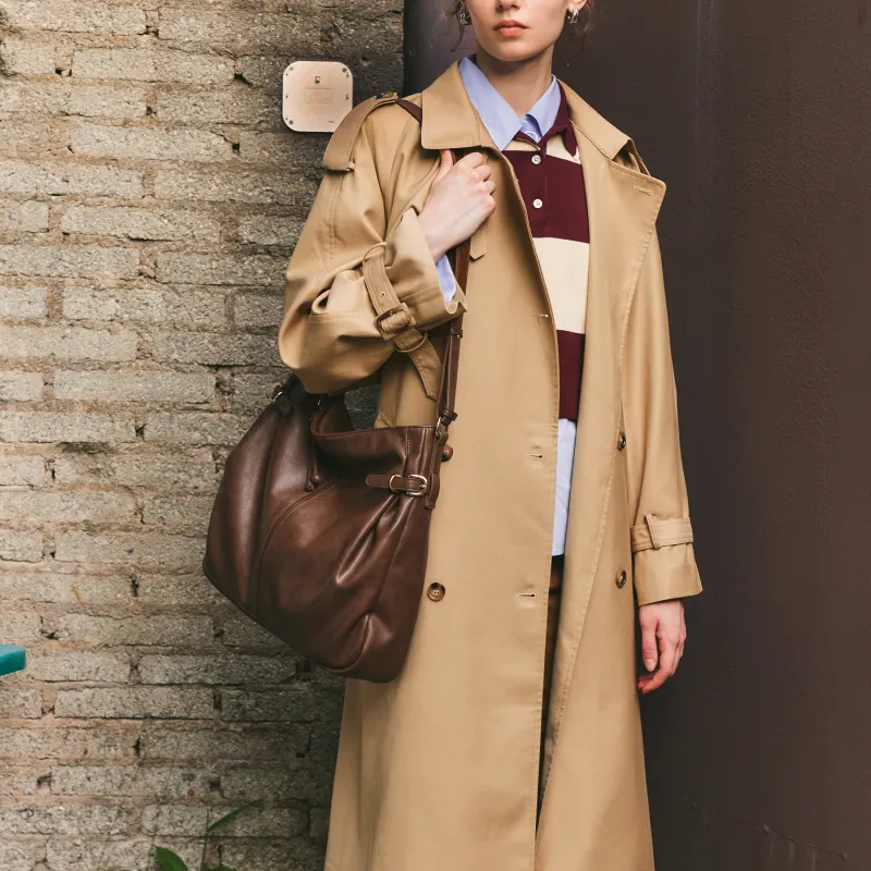 JONBAG Synthetic Leather Shoulder Bag Large Size Women's Hazelnut Brown/Black/White-5