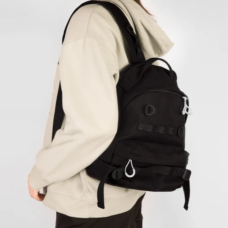 JONBAG Canvas Backpack Handbag Tubas Unisex Black-5