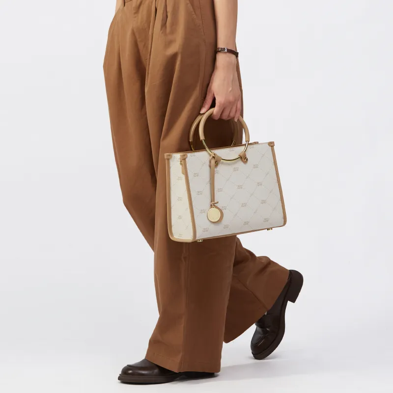 JONBAG Synthetic Leather Ring Pack Shoulder Bag, Crossbody Bag, Handbag Tubas Women's Apricot-7