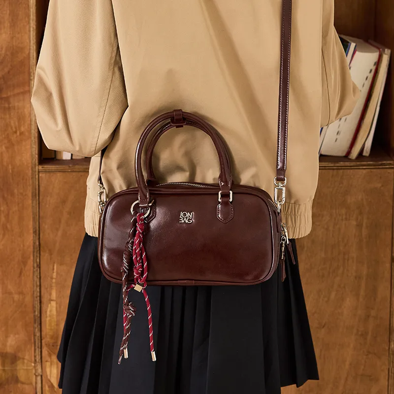 JONBAG Synthetic Leather Shoulder Bag Crossbody Bag Handbag Regular Women's Coffee Brown/Vintage Red-5
