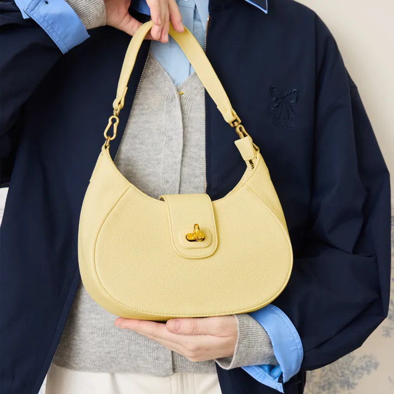 JONBAG Synthetic Leather Shoulder Bag Handbag Crossbody Bag Women's White/Yellow Cream/Honey Brown-3