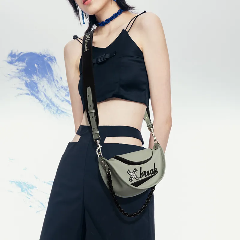 Xbreak Artificial Leather Sling Bags One Shoulder Crossbody Fanny Pack Small Size Unisex Multicolor-6