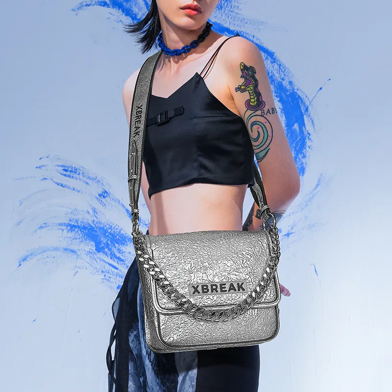 Xbreak GPU Crossbody Shoulder Bag Tubas Unisex White Silver-6