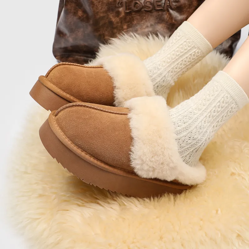 Warrior Warm Height Increasing Ankle Length Snow Boots Women's Chestnut-5