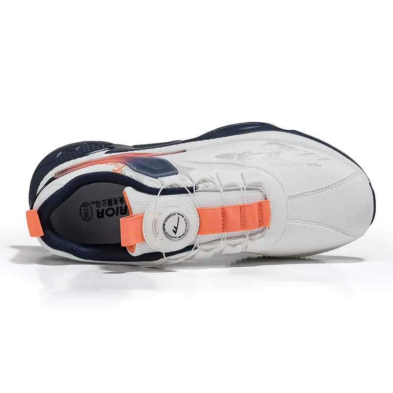 Warrior Low Top Basketball Shoes Men's White Orange-3