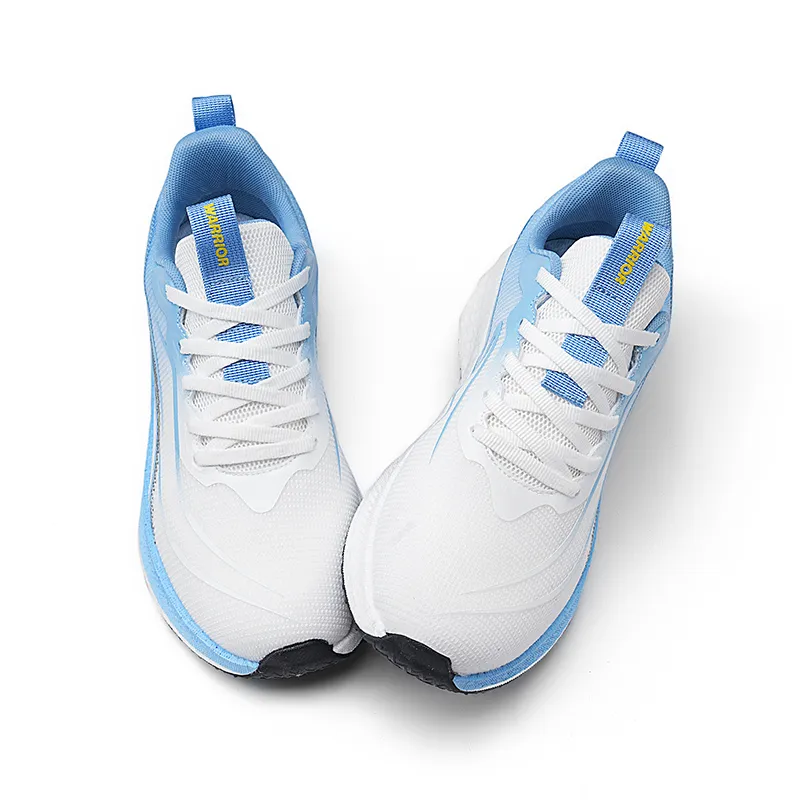 Warrior Abrasion Resistant Slip Resistant Low Top Physical Fitness Test Physical Exam Running Shoes Men's White Blue-3