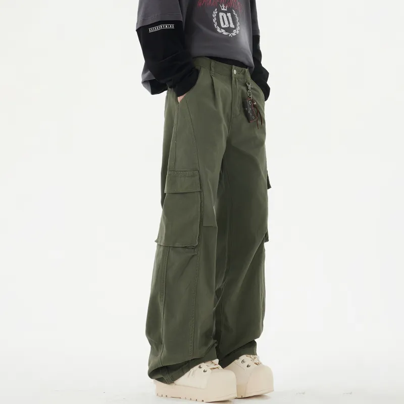 Ghost Mask Casual Pants Unisex Dark Wheat-3