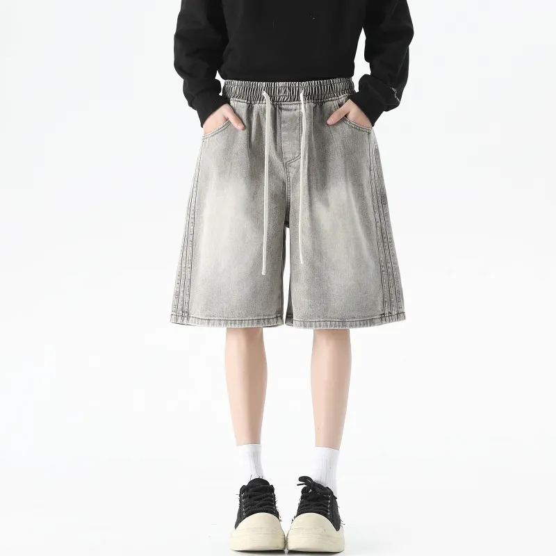 Ghost Mask Denim Shorts Unisex-3