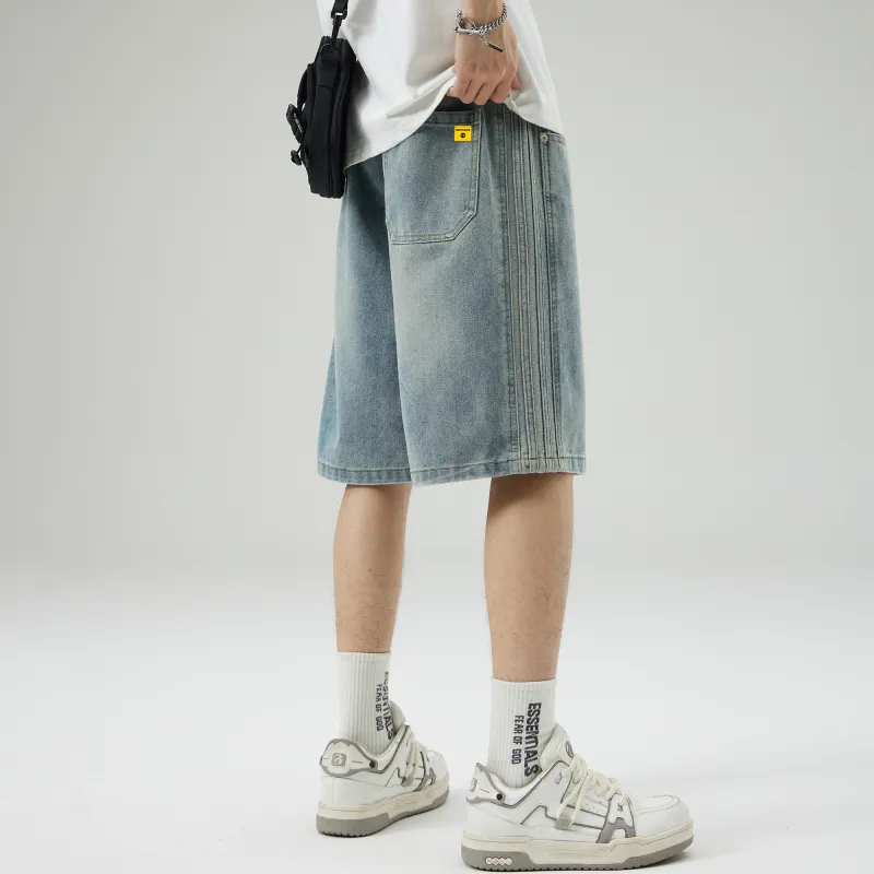 Ghost Mask Denim Shorts Unisex-10