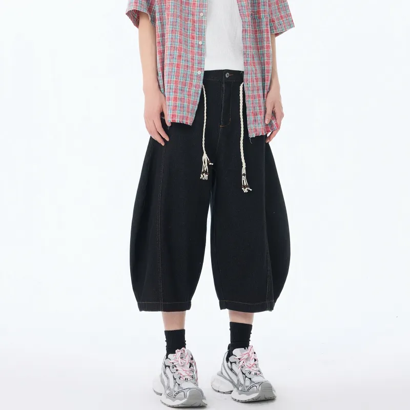 Ghost Mask Denim Shorts Unisex-2
